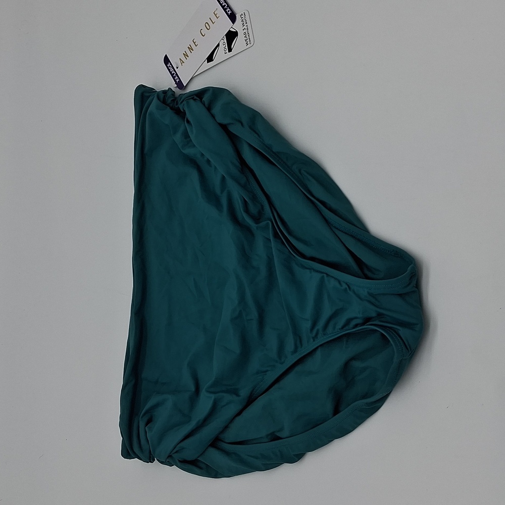 Anne Cole Live in Color Convertible High Waist Bikini Bottom Ocean Green XXL
